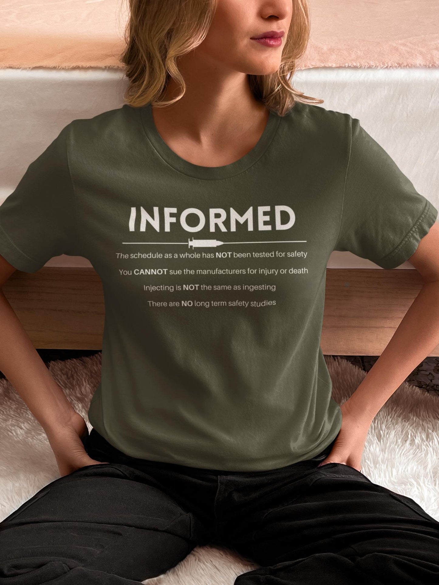 Informed T-Shirt T-Shirt Injecting Truth X-Small Military Green 